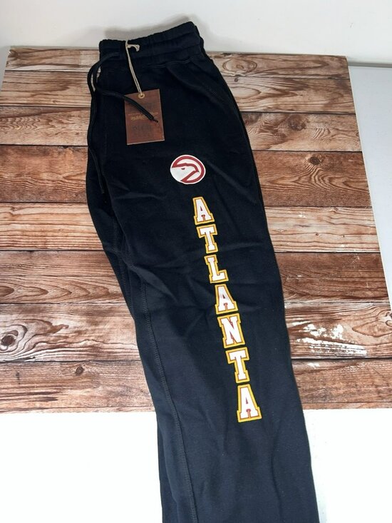 Mitchell & Ness Pants - Mitchell & Ness Atlanta Hawks Hardwood Classics NBA Black Jogger Pants Size S